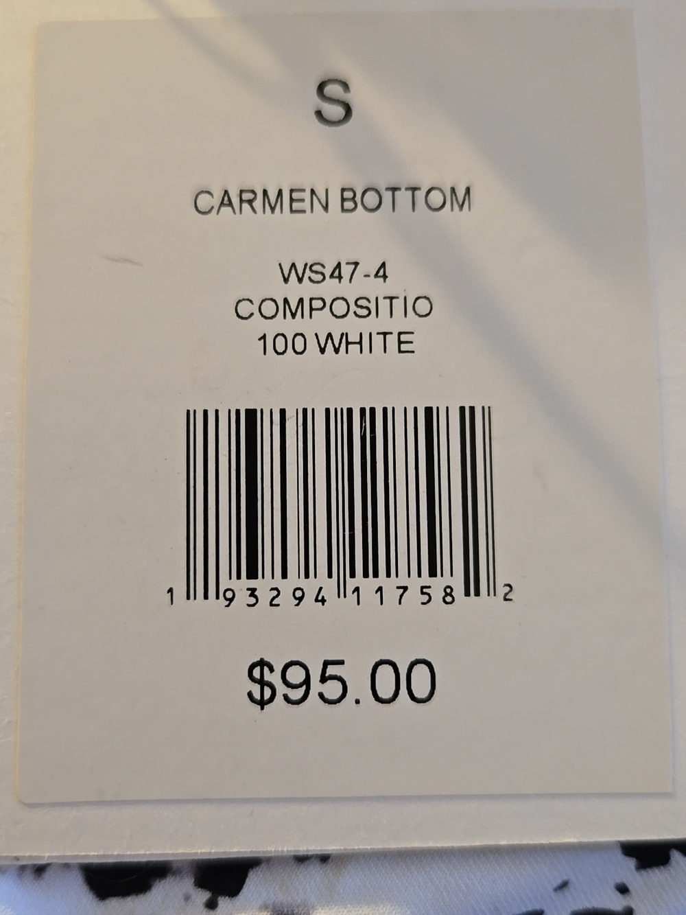 NWT Onia Swim White Black Speckle Reversible Cheeky V Bikini Bottom Small - Picture 7 of 7